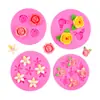 3 Mini Moldes de Silicona para Fondant de Flor de Rosa, Decoración de Chocolate DIY, Herramientas para Hornear Pasteles, Moldeo de Resina