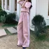Calças Largas e Casuais para Mulheres, Estilo Streetwear Americano Primavera 2026, Secagem Rápida, Emagrecedoras, Cintura Alta, Perna Reta, Calça de Moletom
