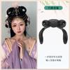 Peluca Hanfu pelo completo almohadilla de seda bola de pelo estudio traje antiguo estilo nupcial relleno cabeza redonda trasera bolsa de pelo con cojín completo