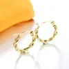 Textura geométrica brincos de cobre banhados a ouro 18K anel simples retro liso brinco de pressão para o dia a dia all-match brincos moda