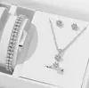 Pendientes colgantes de circonita redonda simple, estilo europeo y americano, conjunto de tres piezas, collar a juego para mujer