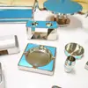 Acero Inoxidable Cepillado KTV Club Decoración de Escritorio Suministros Juego Completo Bandeja de Frutas Estante Caja de Pañuelos Estante de Trigo Caja traje