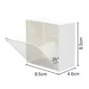 Caja de almacenamiento con tapa abatible para baño, caja de almacenamiento sin taladro para uso doméstico, para guardar discos de algodón, bastoncillos de algodón, accesorios para el cabello y lápiz labial