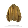 Chaqueta de vuelo exterior impermeable, cortavientos y a prueba de golpes estilo americano para hombre, adecuada para usar en otoño, con cuello alto, talla grande, estilo corto, corte holgado, cortavientos estilo ropa de trabajo