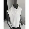 Nuevo Chaleco de Verano para Hombre de Comercio Exterior con Cuello Henley, Camiseta sin Mangas, Camiseta de Tirantes Deportiva Base de Algodón Técnico