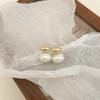 Pendientes ovalados de concha y perla, sencillos y exquisitos, de moda 2023, elegantes y de alta gama para mujer.
