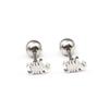 Pendientes de estrella de acero de titanio de moda coreana, diseño simple, piercing unisex, conjunto de pendientes de botón, joyería de moda