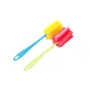 Esponja Escova de Limpeza para Cozinha Doméstica, Escova para Limpeza de Copos de Vidro, Escova com Cabo Longo, Escova Longa para Copos de Chá de Garrafa, Escova para Lavar Copos, Escova Rotativa de Limpeza