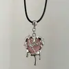 Corazón Encarcelado Amor de Lava Diablo Gótico Punk Corazón Rojo Cuerda Negra Collar Diseño de Nicho Estilo Ins Vintage y2k