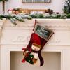 Decoraciones navideñas transfronterizas nuevas pegatinas de borde de lino imitación corteza calcetines de Navidad para muñeca calcetines de regalo navideño para niños