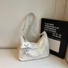 Bolsa Tote Transversal Leve Color Block Versátil para Inverno 2024 para Mulheres, Nova Bolsa Dumpling com Zíper, Bolsa de Ombro Único