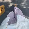 Calças de Linho Roxas de Pernas Largas para Mulheres, Estilo Fino de Verão, Novo 2026 Cintura Alta Emagrecedoras Caimento Solto Algodão-Linho Retas Casuais