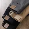 Estación Europea Otoño e Invierno Pantalones Cálidos Gruesos con Forro de Polar Elásticos para Hombre Grises de Negocios Engrosados Rectos Casuales