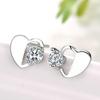 Pendientes de botón con forma de corazón y diamantes de Pinduoduo, estilo red social, pensados en ti, pendientes de temperamento con forma de corazón para mujer, moda para el cabello