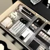 Caja de Almacenamiento Tipo Cajón, Caja de Almacenamiento Transparente Larga y Estrecha, Organizador de Notas de Escritorio, Cosméticos, Artículos Varios de Estudiante Caja Pequeña