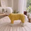 Ropa reflectante de cuatro patas con cuello alto y rayas para perro, base para el hogar, mono de cuatro patas para mascotas, ropa interior cálida para otoño e invierno