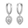 RAKOL Aretes de Moda Populares con Diseño de Nicho Europeo y Americano, Aretes Estrella Luna, Aretes Geométricos Transfronterizos de Zirconia