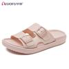 Novos chinelos Birkenstock do casal Luo Fu, chinelos de verão masculinos e femininos com sola macia em Eva, calçados de praia antiderrapantes para uso interno e externo