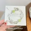 Pulseira de contas de pedra triturada verde fresco translúcido estilo floresta, moderna, requintada, simples, criativa, alta, para uso diário, acessório de mão versátil