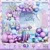 Conjunto de Balões de Aniversário Infantil para Crianças de 1 a 5 Anos, Suprimentos de Decoração para Cena de Festa, Conjunto Completo para Meninos e Meninas