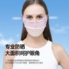 Máscara de proteção solar feminina de seda gelada para primavera e verão, três dimensional, para uso externo em passeios, respirável, com tecido para os cantos dos olhos