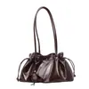 Bolso Tote Casual de Nicho Estilo Coreano de Moda Versátil Bolso de Mano para Viajes Diarios Bolso de Mano Pequeño Arrugado de Moda