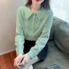 2024 outono novo de manga comprida camisa chiffon versátil elegante boneca gola estilo ocidental simples camisa fresca cardigan top para as mulheres