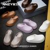 Pantuflas Nanbo Wan Birkken Pareja Verano Interior Hogar Suela Gruesa Impermeable Antideslizante Sandalias Baotou de Enfermera para Mujer