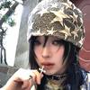 Subcultura Y2K Hot Girl Pañuelo para la cabeza Bufanda de seda Turbante de estrella Verano Nicho Hip-Hop Diario Multifuncional Pañuelo triangular