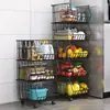 Cesta de frutas de cocina multifuncional transfronteriza de hierro, cesta de almacenamiento doméstico, estante de almacenamiento de metal, estante de almacenamiento para sala de estar, baño