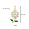 [Ouro Real de Cobre] Doce Floral Dourado de Alto Padrão Exportação Transfronteiriça DIY Joias Feitas à Mão Cobre Zircônio Micro-Incustado Pingente