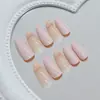 Rosa Doce Sonhador Bolinhas Laço Simples Elegante Menina Gentil Estilo Ins Europeu Americano Manicure Removível 24 Peças