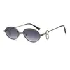 Nuevas gafas de sol metálicas ovaladas vintage transfronterizas, moda europea y americana, estilo hip-hop moderno y único, elegantes gafas de sol para mujer