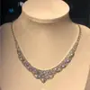 Colar para Festa à Noite para Mulheres, Colar Luxuoso com Sensação de Alto Padrão, Colar Exagerado com Zircônia Brilhante, Corrente de Clavícula Exclusiva de Luxo Leve