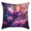 TEMU Funda de Almohada de Lino con Estampado de Mariposa 3D Imitación Color Retro Mariposa con Lentejuelas Brillantes