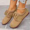 Zapatos peludos estilo retro para mujer, adecuados para otoño e invierno, zapatos de algodón Mary Jane, estilo nocturno suave, mocasines de felpa con suela plana