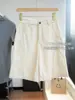 Proteção Solar UPF50! Calça Casual Slimming de Cintura Alta em Acetato de Tencel e Lã 26 Verão Feminina H051505