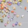 Acessórios para Unhas Artísticas Zircônia 5A Misturados com Diamantes Coloridos, Espigas de Trigo Transparentes Brilhantes Mini, Pedras Strass de Fundo Reto com Formato Especial Atacado