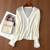 Tienda Insignia Shanghai Dan Nong / Camisa Ligera de Verano Tencel Lino Holgada Calada Borde Ondulado Manga Larga Protección Solar