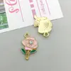 1 novo pingente colorido de liga gota de óleo simulação amor oco rosa asas pingente acessórios diy