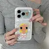 Olhos Grandes Bebê Fofo Pantufas Grandes Adequado para Capa de Celular Apple 18promax Novo iPhone16 Capa Protetora 17 Feminino