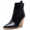 Botas Femininas de Salto Grosso Alto Bico Fino Outono 2022 Botas Femininas Bico Fino Botas Martin Botas de Cano Curto com Salto Único