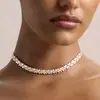 Corrente para Clavícula Rombo Cheio de Diamantes Novo Produto Transfronteiriço Moda Europeia e Americana Festa Sexy Acessórios Colar de Strass Colar