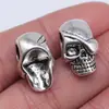 19x12mm 4.8g Plata Antigua DIY Aleación Accesorios Material Popular Europeo y Americano Calavera Agujero Grande Cuentas