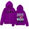 Sudadera con cremallera y estampado de letras de amor de diseño simple y moderno, Sudadera con capucha para hombre