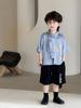 Terno Infantil 2025 Verão Novo Gola Alta Top Bordado Kirin Moderno Estilo Chinês Estilo Nacional Infantil Peça Única Dropshipping