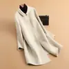 Nuevo abrigo elegante de lana doble faz talla grande para mujer, diseñado para madres y damas elegantes, con un corte holgado y extragrande
