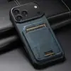Adecuado para iPhone 18 Pro Max, Funda para Teléfono Apple 17 con Ranura para Tarjeta, Soporte para Samsung S26 Ultra, Funda de Cuero para Google 11