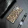 Funda de Teléfono Estilo Comercio Exterior con Patrón de Cocodrilo Adecuada para Samsung S25Ultra, Patrón de Piel de Lichi Tendencia S26, Estampado de Leopardo S24, A Prueba de Golpes