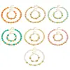 Collar de acero inoxidable con cuentas ovaladas multicolor transfronterizo europeo y americano, pulsera de cadena para clavícula de mujer de nicho de lujo ligero
